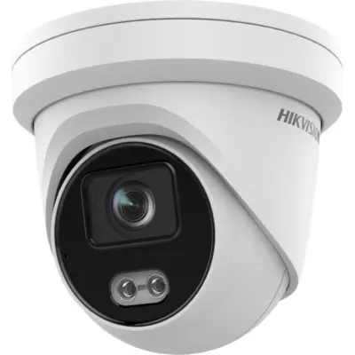 Hikvision DS-2CD2347G2-LSU/SL 4 MP ColorVu Strobe Light and Audible Warning Fixed Turret Network Camera